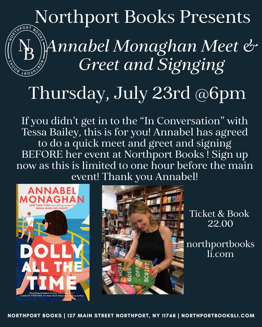 Annabel Monaghan Signing 23 July