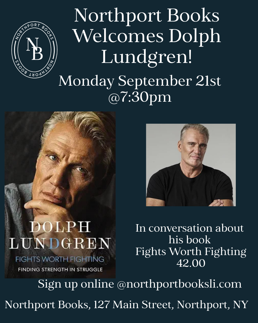Dolph Lundgren at Northport Books