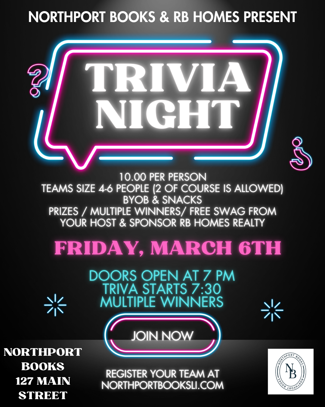 Trivia Night 6 Mar